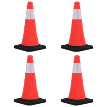 Berkfield Reflective Traffic Cones with Heavy Bases 4 pcs 50 cm
