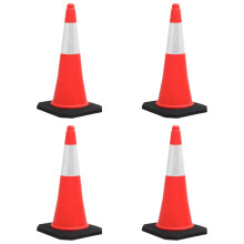 Berkfield Reflective Traffic Cones with Heavy Bases 4 pcs 75 cm