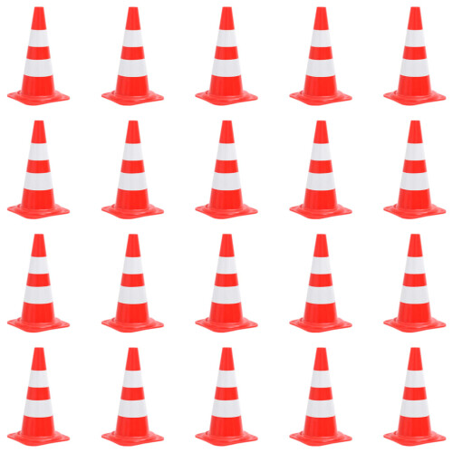 Berkfield Reflective Traffic Cones 20 pcs Red and White 50 cm