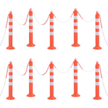 Berkfield Traffic Control Bollards 10 pcs with Chain 75 cm PE