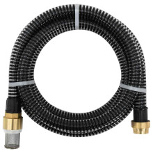 Berkfield Suction Hose with Brass Connectors Black 1.1" 15 m PVC