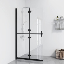 Berkfield Foldable Walk-in Shower Wall Transparent ESG Glass 100x190 cm