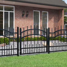 Berkfield Fence Gate KAMPEN with Spear Top Black 103x75 cm Steel
