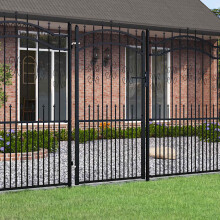 Berkfield Fence Gate KAMPEN with Spear Top Black 103x175 cm Steel