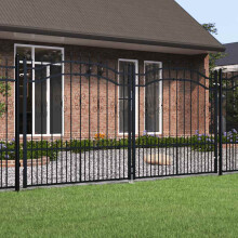 Berkfield Fence Gate KAMPEN with Spear Top Black 302x150 cm Steel