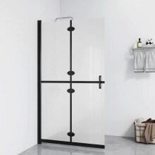 Berkfield Foldable Walk-in Shower Wall Frosted ESG Glass 120x190 cm