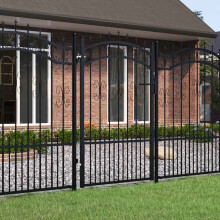 Berkfield Fence Gate KAMPEN with Spear Top Black 103x150 cm Steel