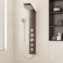 Berkfield Shower Panel System Glass Brown