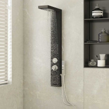 Berkfield Shower Panel System Aluminium Black