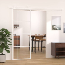 Berkfield Sliding Door ESG Glass and Aluminium 76x205 cm White