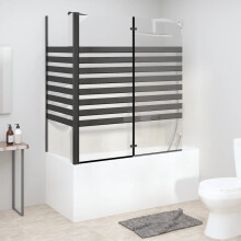 Berkfield Stripe Bath Enclosure 120x68x130 cm Tempered Glass