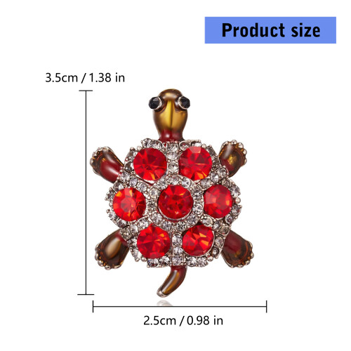 Wunderschöne Schildkröten-Brosche mit mehrfarbigem Strass-Design 2