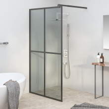 Berkfield Walk-in Shower Screen 118x190 cm Dark Tempered Glass