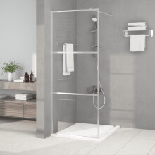 Berkfield Walk-in Shower Wall Silver 80x195 cm Clear ESG Glass