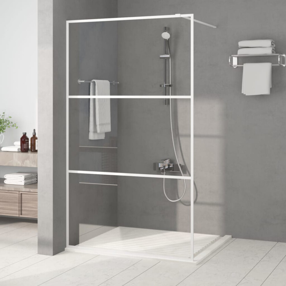 Berkfield Walk-In Shower Wall White 115X195 Cm Clear Esg Glass 6941548201259