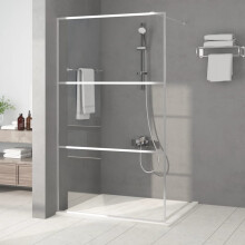 Berkfield Walk-in Shower Wall Silver 115x195 cm Clear ESG Glass
