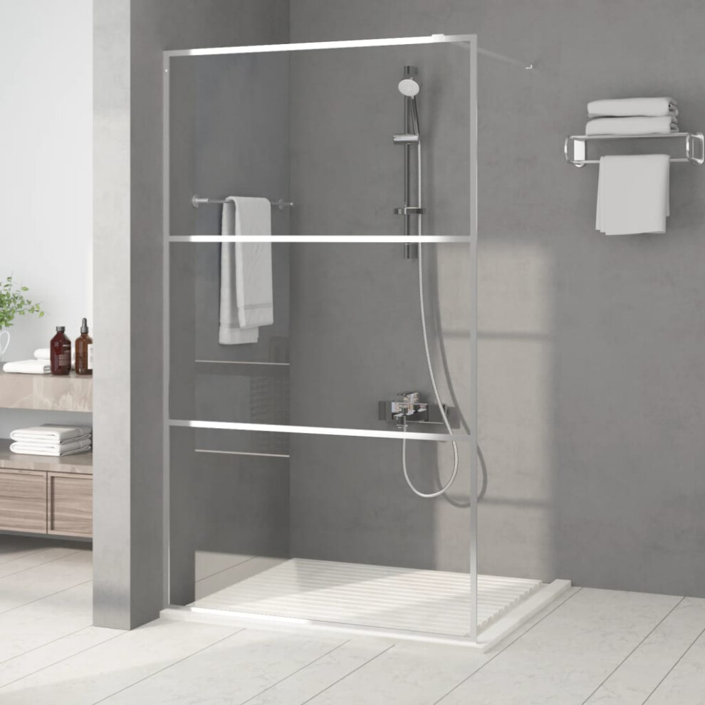 Berkfield Walk-In Shower Wall Silver 115X195 Cm Clear Esg Glass 756523671547