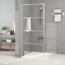 Berkfield Walk-in Shower Wall Silver 90x195 cm Clear ESG Glass