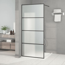 Berkfield Walk-in Shower Wall Black 90x195 cm Frosted ESG Glass