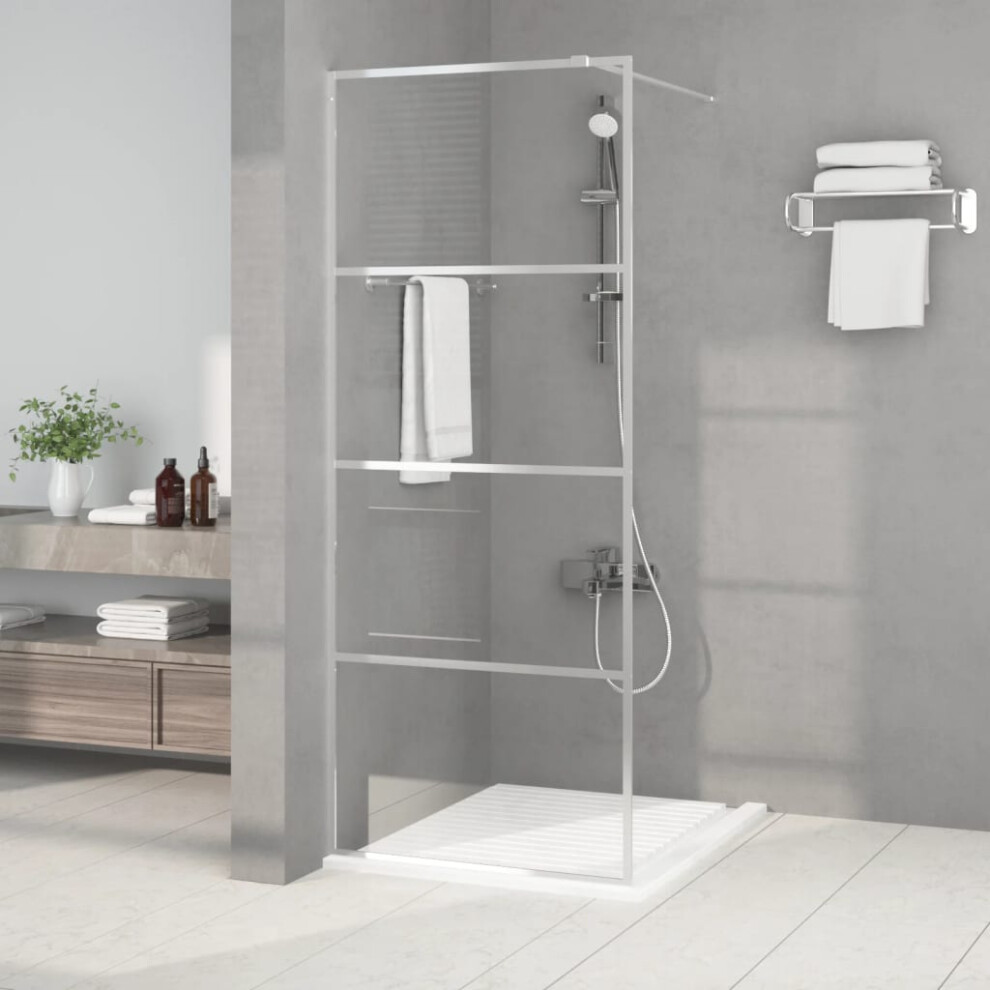 Berkfield Walk-In Shower Wall Silver 80X195 Cm Clear Esg Glass 9775008194600