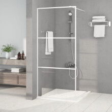 Berkfield Walk-in Shower Wall White 90x195 cm Clear ESG Glass
