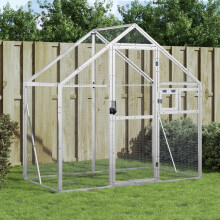 Berkfield Aviary Silver 179x100x185 cm Aluminium