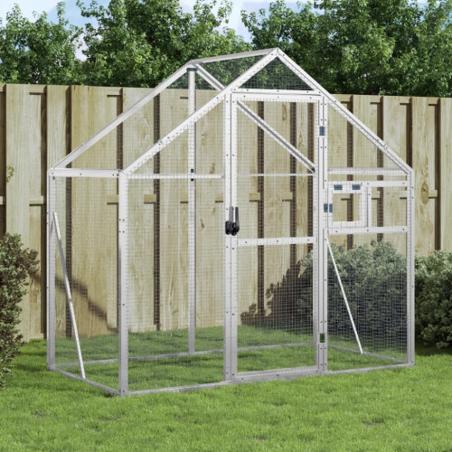 Berkfield Aviary Silver 179x100x185 cm Aluminium