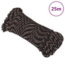 Berkfield Boat Rope Black 4 mm 25 m Polypropylene