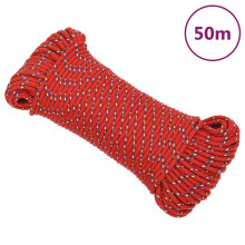 Berkfield Boat Rope Red 4 mm 50 m Polypropylene
