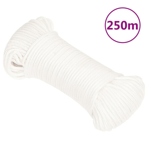 Berkfield Boat Rope Full White 4 mm 250 m Polypropylene