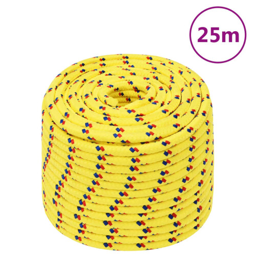 Berkfield Boat Rope Yellow 12 mm 25 m Polypropylene
