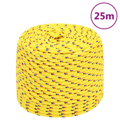 Berkfield Boat Rope Yellow 10 mm 25 m Polypropylene