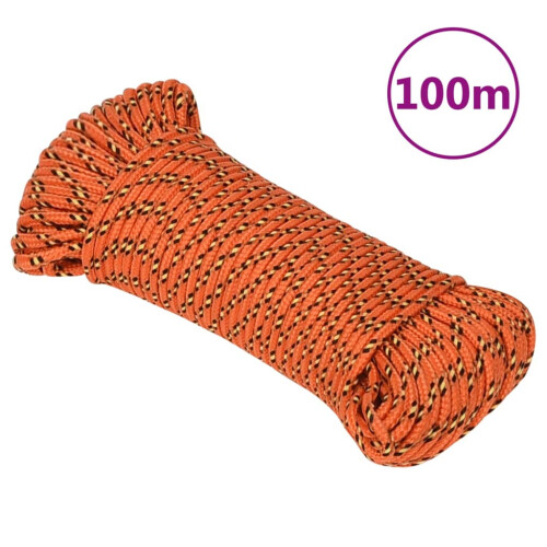 Berkfield Boat Rope Orange 5 mm 100 m Polypropylene