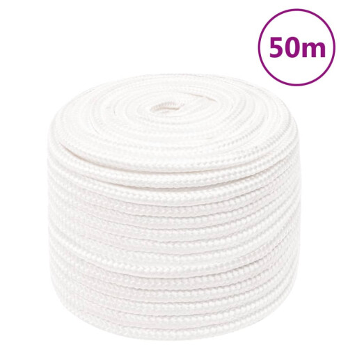 Berkfield Boat Rope Full White 14 mm 50 m Polypropylene