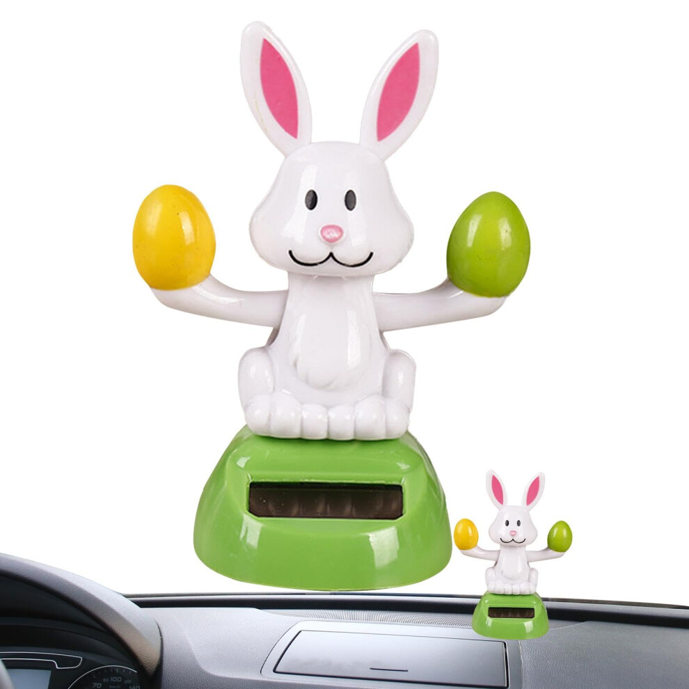 Cute Bunny Solar Dancing Figurine With Solar Powered Motion, Battery Car Dashboard Ornament, 4.33 Inch Decor 9351714764025