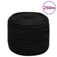 Berkfield Work Rope Black 6 mm 250 m Polyester
