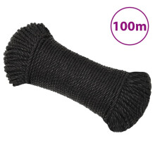 Berkfield Work Rope Black 3 mm 100 m Polypropylene