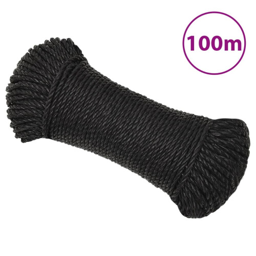 Berkfield Work Rope Black 3 mm 100 m Polypropylene