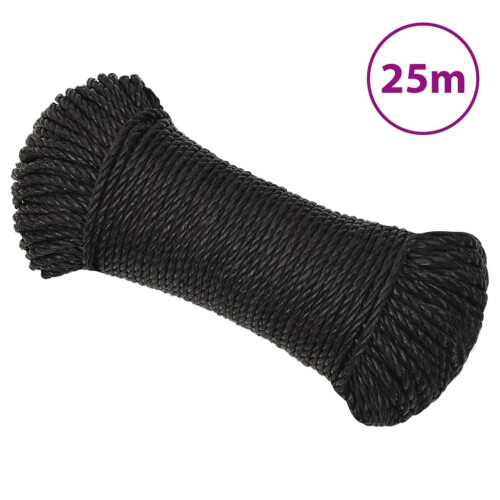 Berkfield Work Rope Black 3 mm 25 m Polypropylene