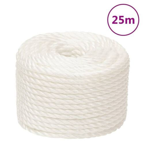 Berkfield Work Rope White 10 mm 25 m Polypropylene