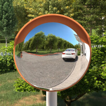 Berkfield Outdoor Convex Traffic Mirror Orange ò30 cm Polycarbonate