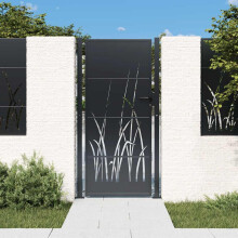 Berkfield Garden Gate Anthracite 100x200 cm Steel Grass Design