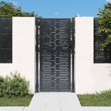 Berkfield Garden Gate Anthracite 100x175 cm Steel Square Design
