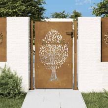 Berkfield Garden Gate 100x150 cm Corten Steel Tree Design