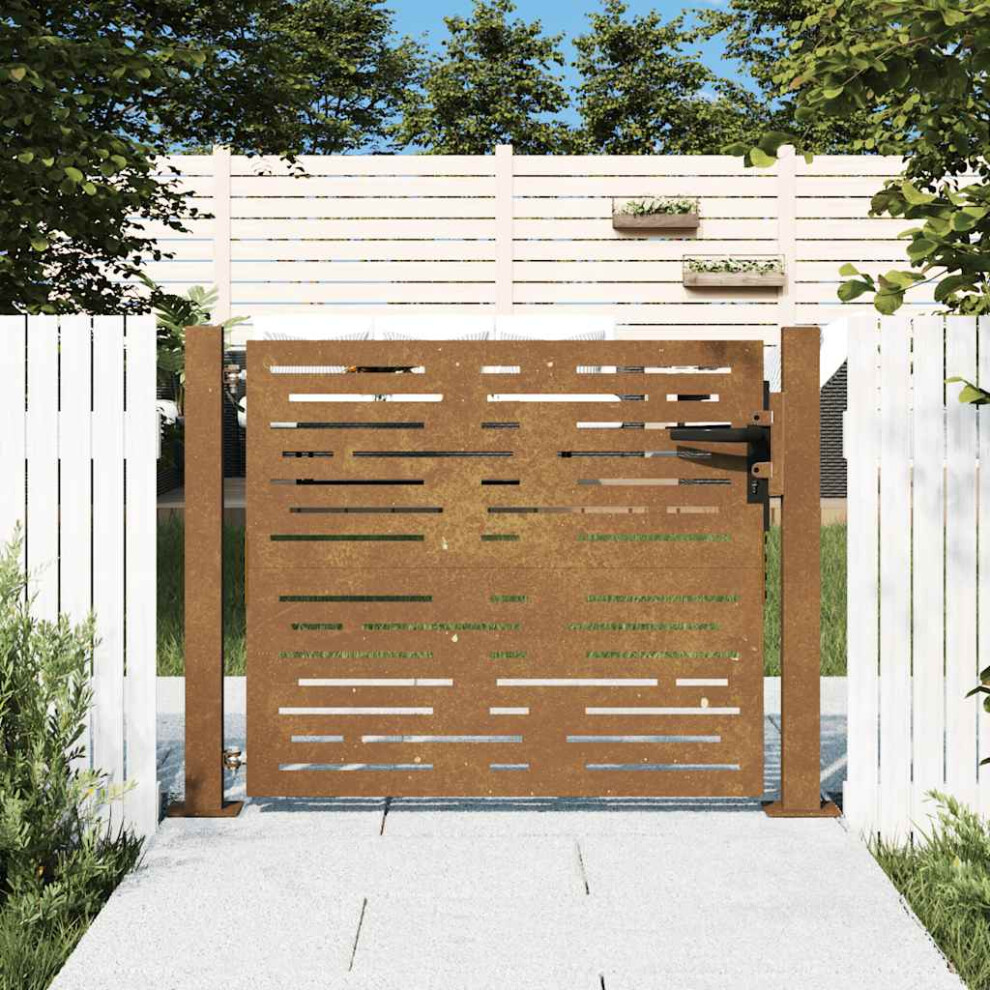 Berkfield Garden Gate 100X75 Cm Corten Steel Square Design 7778481429544