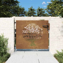 Berkfield Garden Gate 85x100 cm Corten Steel Tree Design