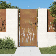Berkfield Garden Gate 100x175 cm Corten Steel Grass Design