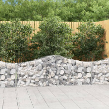 Berkfield Arched Gabion Basket 200x30x60/80 cm Galvanised Iron