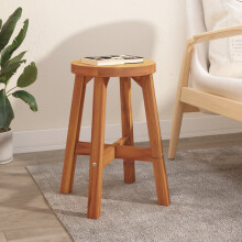 Berkfield Stool Brown 38x38x45 cm Round Solid Wood Acacia