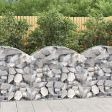 Berkfield Arched Gabion Basket 100x50x80/100 cm Galvanised Iron